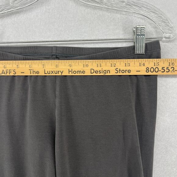 EILEEN FISHER Leggings M Stretch Organic Cotton Jersey Cropped Pull On Gray USA - Picture 9 of 12